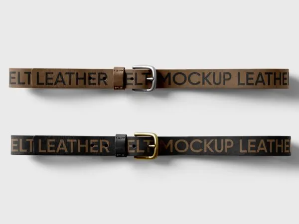 Top View of a Leather Belt Mockup 1