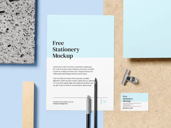 Top View of a Letterhead Stationery Scene Creator Mockup 1
