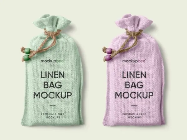 Top View of a Linen Bag Mockup 1