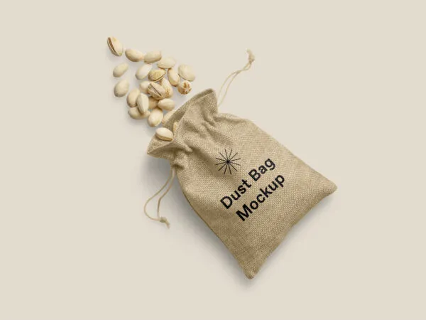 Top View of a Lying Dust Bag Mockup 1