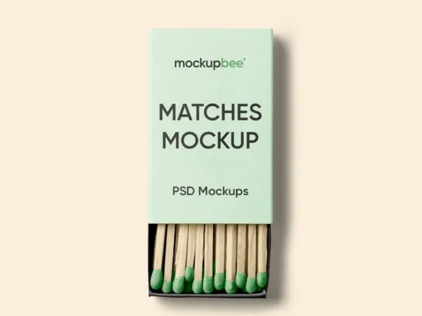 Top View of a Match Stick Box Mockup 1