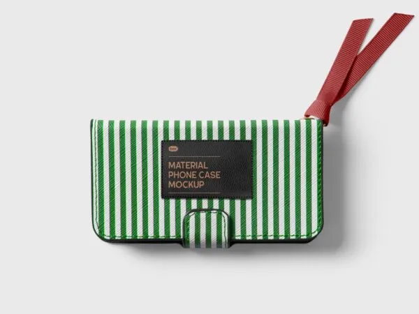 Top View of a Material Phone Case Mockup 1