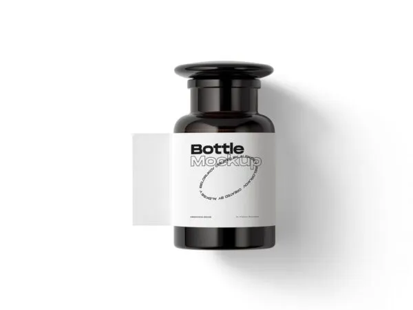 Top View of a Mini Bottle Mockup 1
