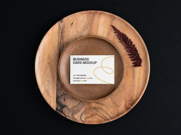 Top View of a Minimalistic Business Card Mockup 1