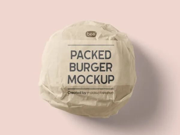 Top View of a Packed Burger Wrap Mockup 1
