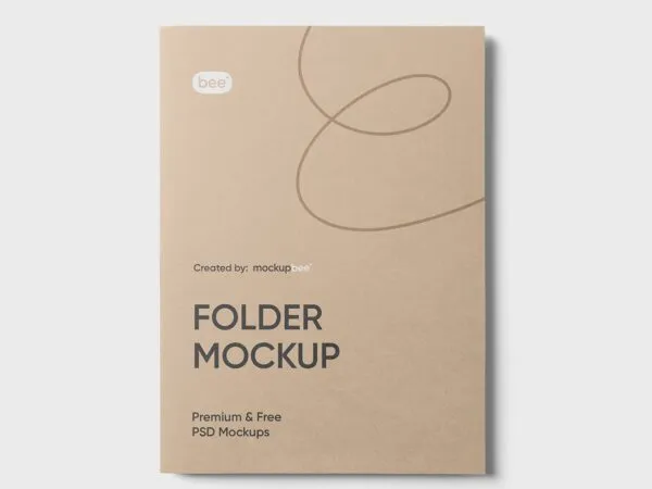 Top View of a Realistic A4 Folder Mockup 1