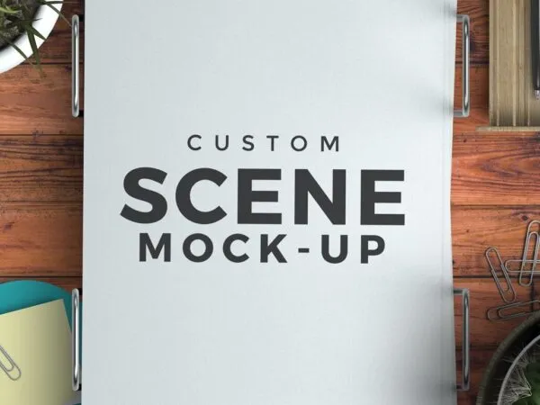 Top View of a Realistic Stationery Scene Creator Mockup 1