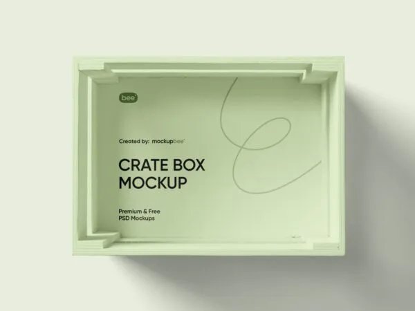 Top View of a Rectangular Crate Box Mockup 1