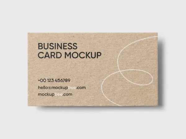 Top View of a Rectangular Eco Business Card Mockup 1