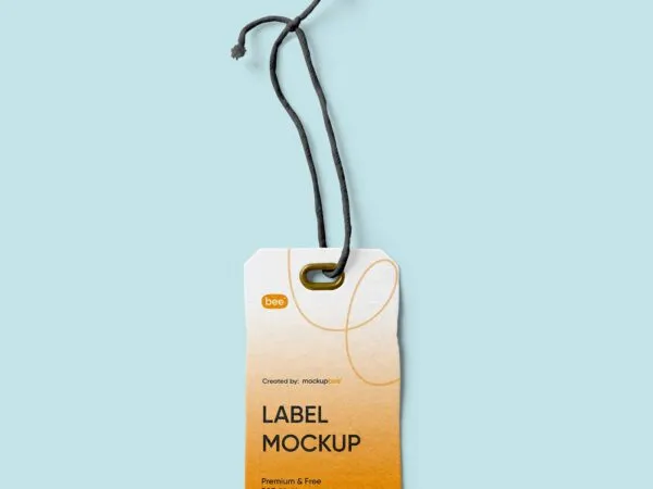 Top View of a Rectangular Label Tag Mockup 1