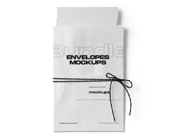 Top View of a Rope and Paper Wrapped Envelope Mockup 1