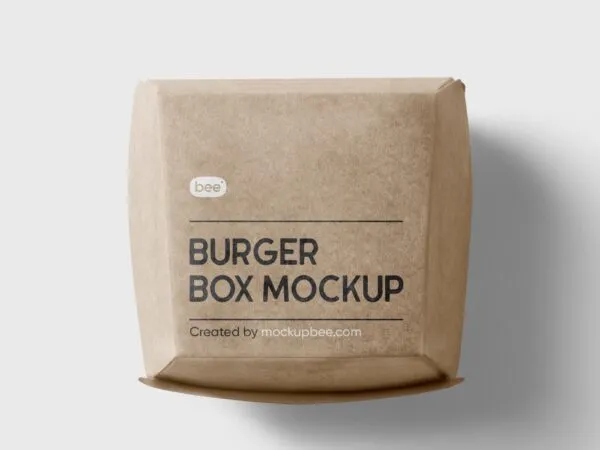 Top View of a Square Burger Box Mockup 1