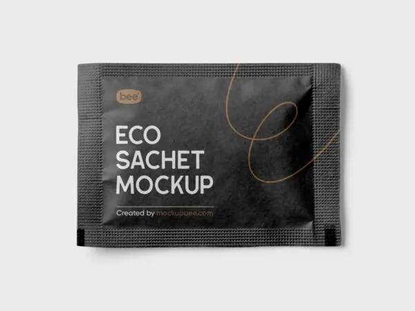 Top View of a Square Eco Sachet Mockup 1