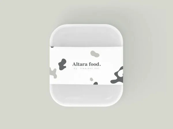 Top View of a Square Food Container Mockup 1