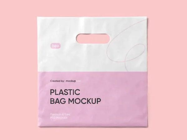 Top View of a Square Plastic Bag Mockup 1