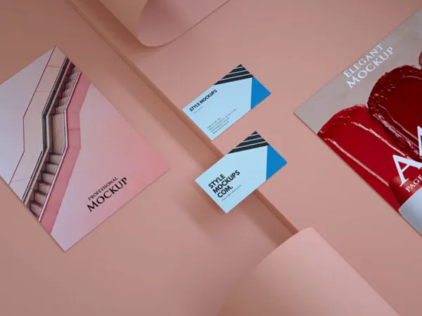 Top View of a Stationery Mockup 1
