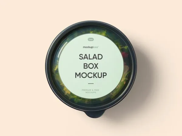 Top View of a Sticker Salad Box Mockup 1