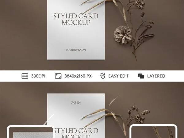 Top View of a Styled Card Mockup 1