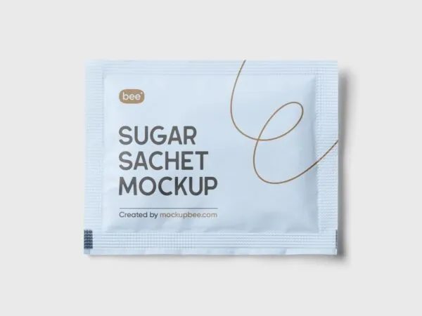 Top View of a Sugar Sachet Mockup 1
