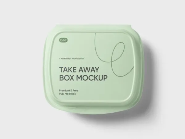 Top View of a Take Away Box Mockup 1