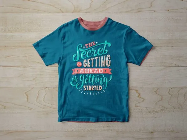 Top View of a Wrinkled Short Sleeve T Shirt Mockup 1