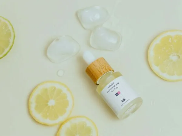 Top View of an Essential Oil Dropper Bottle Mockup 1