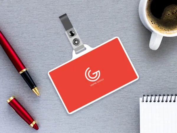 Top View of an ID Card Mockup 1
