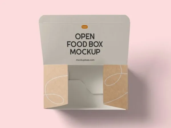 Top View of an Open Food Box Mockup 1