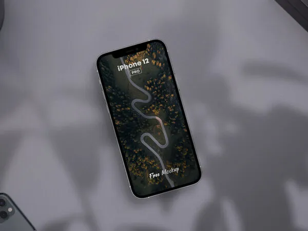 Top View of an iPhone 12 Pro Screen Mockup 1
