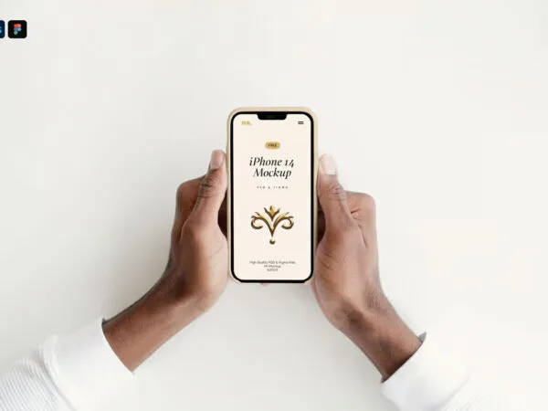 Top View of iPhone Pro Mockup in Hands 1