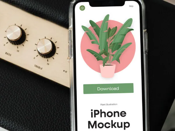 Top View of iPhone XS Mockup with Clear Frame 1
