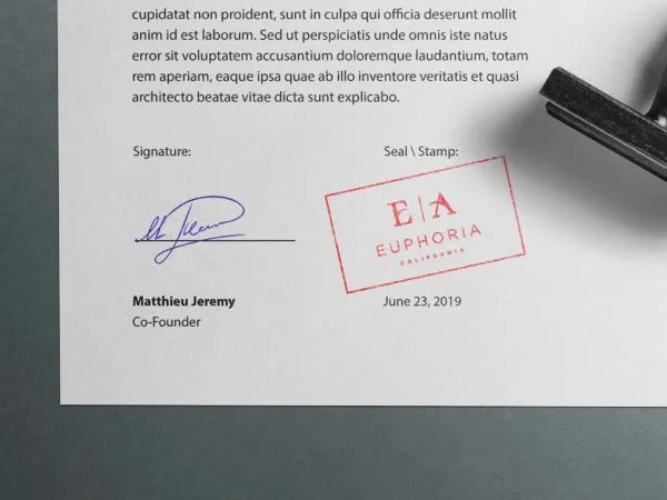 Top Vision of 3 Stamp and Wax Seal Logo Mockup 1