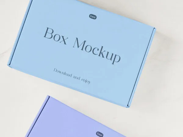 Top Vision of Cardboard Boxes Mockup 1