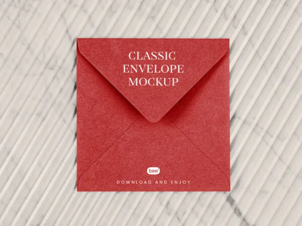 Top Vision of Square Envelope Mockup 1