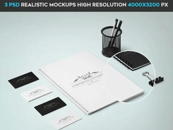 Top and Perspective Views of Three Branding Scene Creator Mockups 1