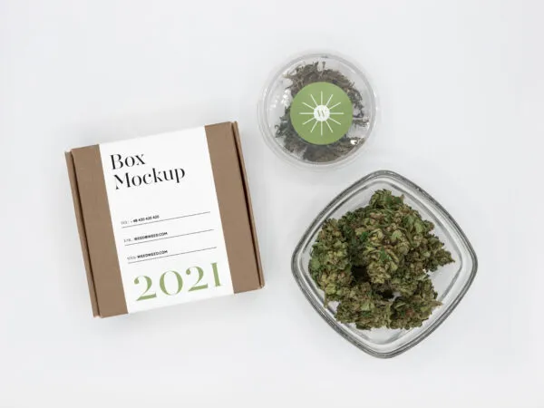 Top view of Gift Package Set Mockup 1