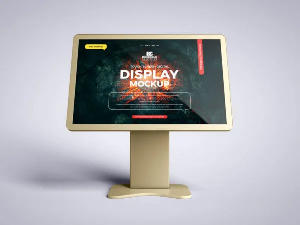 Touch Screen Digital Display Mockup in the Front View 1