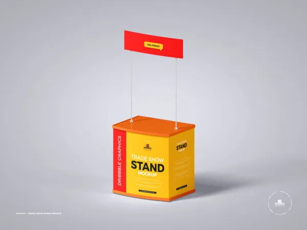 Trade Show Stand Mockup in the Half Side View 1