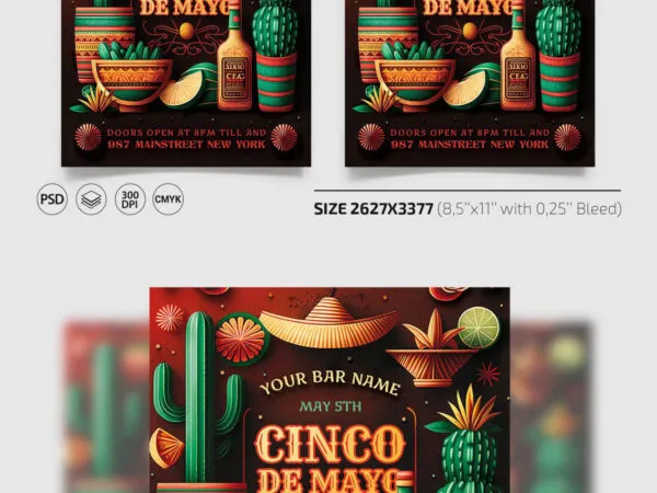 Traditional Cinco De Mayo Flyer Instagram Post Template 1