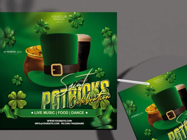 Traditional Illustrative Saint Patricks Day Flyer Instagram Template 1