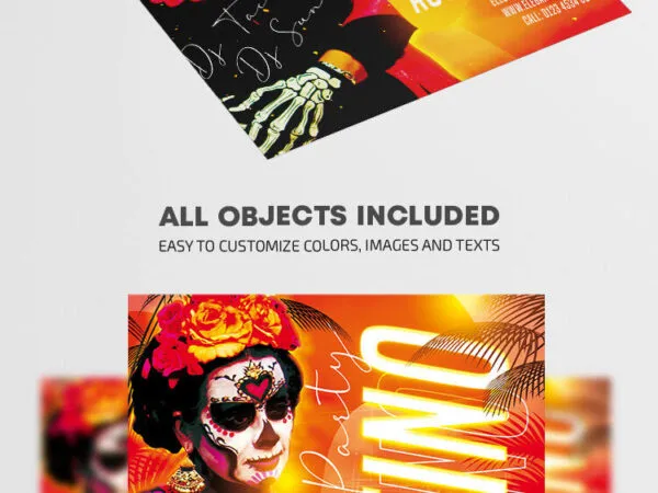Traditional Latino Party Flyer Template 1