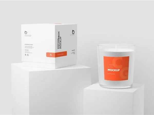 Transparent Candle Glass Mockup in 5 Views 1