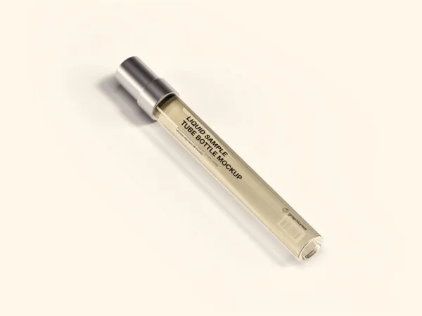 Transparent Liquid Sample Tube with a Metal Cap Mockup 1