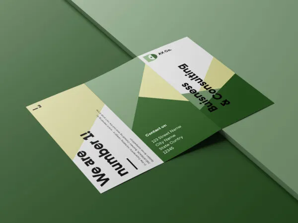 Tri Fold Brochure Lying on a Surface Mockup 1