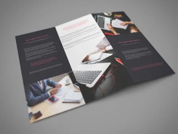 Tri Fold Brochure Mockup in Perspective 1