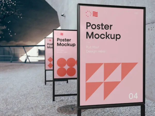 Triple Poster in a Row Mockup 1