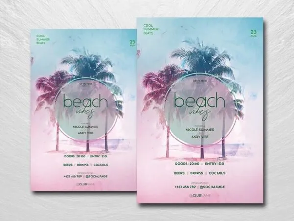 Tropical Beach Vibes Flyer Template 1