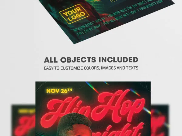 Tropical Bold Hip Hop Night Flyer Template 1