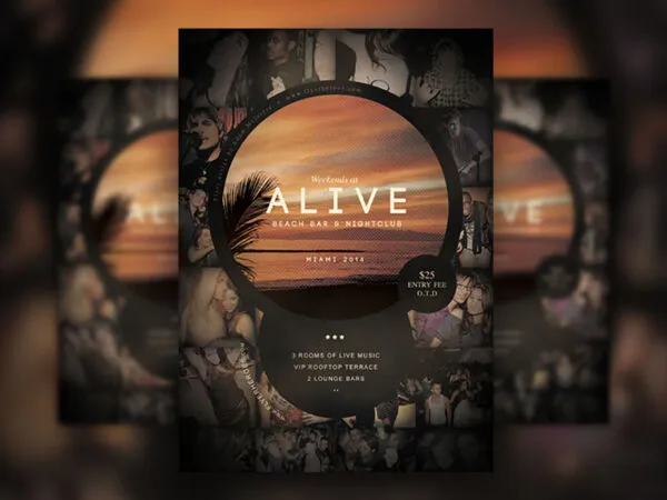 Tropical Circle Club Flyer Template 1