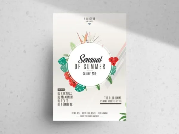 Tropical Circle Sensual of Summer Flyer Template 1